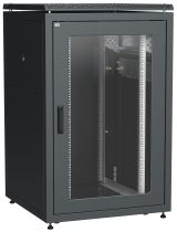 Шкаф сетевой 19' LINEA N 24U 800х800мм стеклянная передняя дверь задняя металлическая черный LN05-24U88-GM ITK