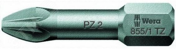 Бита торсионная 855/1 TZ PZ вязкая твердость хвостовик 1/4 C 6.3 PZ 3 x 25 мм WE-056825 Wera