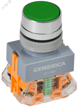 Кнопка D7-11BN d=22мм 1з+1р зеленая GENERICA BBT50-11BN-3-22-K06-G IEK