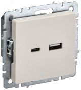 BRITE Розетка USB A+C 18Вт РЮ11-1-БрКр бежевый BR-U22-018-K10 IEK