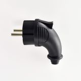 Вилка 16А с/з каучук черная угловая IP44 106-0400-0108/108 Lezard