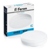 Лампа светодиодная LED 9вт GX53 дневной таблетка 25867 FERON