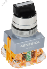 Переключатель D7-20X33 3 полож. 1з+1р возв. черный GENERICA BSW50-20X33-3-22-3-K02-G IEK