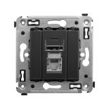 Avanti Компьютерная розетка RJ-45 в стену, кат.6 экранированная одинарная,, Черный матовый 4412393 DKC