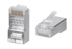 Коннектор RJ-45 под витую пару, категория 6/7, экранированный, универсальный (для одножильного и многожильного кабеля) для проводников с толщиной по изоляции до 1,05 мм 7245c Cabeus