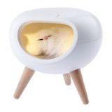Детский ночник - светильник светодиодный NLED-467-1W-W котик белый Б0052814 ЭРА