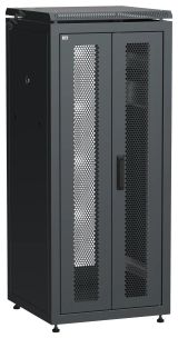 Шкаф напольный сетевой 19' LINEA N 28U 600х600мм передняя распашная перфорированная дверь задняя перфорированная черный LN05-28U66-2PP ITK