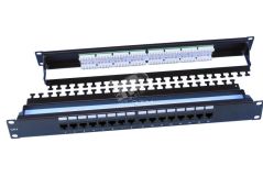 Патч-панель 19' 1U 16 портов RJ45 категория 6 Dual IDC ROHS черный 246105 Hyperline