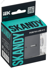 SKANDY Розетка USB A+A 3,1А SK-R15Bl черный IEK SK-U21-D31-K02 IEK