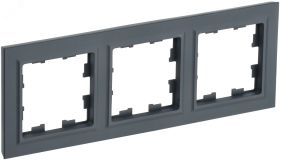 BRITE Рамка 3 поста РУ-3-БрГ графит BR-M32-K53 IEK