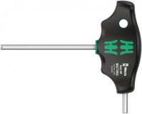 Отвёртка шестигранная 454 Hex-Plus HFс Т-образной рукояткой с функцией фиксации крепежа 5 x 100 мм с дополнительным коротким рабочим концом WE-023342 Wera