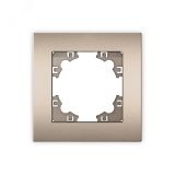 Рамка одноместная горизонтальная Афина шампань (еврослот) A0053-Br UNIVersal