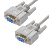 Кабель 0-модемный COM RS-232 9F на 9F, 5 м., серый 1000534782 Greenconnect