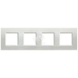 LivingLight Рамка прямоугольная 4 поста Серебро LNA4802M4AG BTicino
