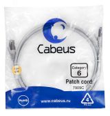 Патч-корд F/UTP, категория 6, 2xRJ45/8p8c, экранированный, серый, LSZH, 1.5м 7909c Cabeus