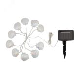 Каскад Lamper Хранитель жемчужины LED 4 м с выносной солнечной панелью 2 м и аккумулятором, холодное белое свечение 602-267 REXANT