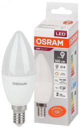 Лампа светодиодная LED 7 Вт E14 3000К 560Лм свеча 220 В (замена 60Вт) OSRAM 4058075578883 LEDVANCE