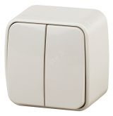 Выключатель двойной, 10A-250В, ОУ, Polo, сл.кость,3-104-02 Б0036121 ЭРА