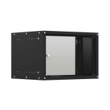 Шкаф настенный телекоммуникационный LIME 18U 550х450х900мм, 2 профиля 19, дверь стеклянная, боковые стенки несъемные, разобранный, черный RAL 9005 УТ000140561 NTSS