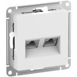ATLASDESIGN РОЗЕТКА двойная компьютерная RJ45+RJ45, кат.6А, механизм, БЕЛЫЙ ATN000188 Systeme Electric