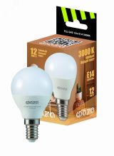 Лампа светодиодная LED 12Вт E14 3000K шар 230/50 5038561 ФАZА
