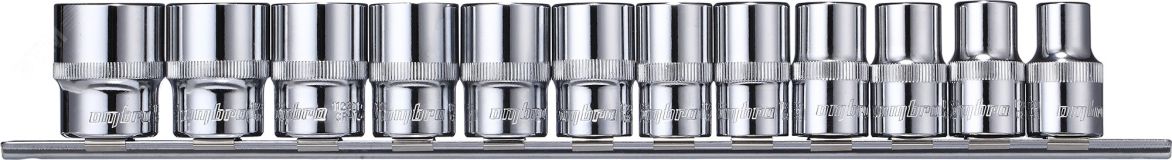 Набор головок торцевых 1/2''DR на держателе, 10-24 мм, 12 предметов 055463 Ombra