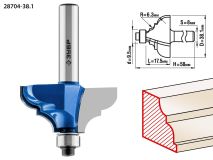 Фреза кромочная калевочная №3 38.1x17,5мм, радиус 6.3мм 28704-38.1 ЗУБР