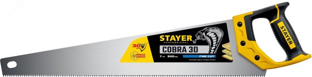 Ножовка по дереву Cobra 3D 500 мм 1512-50_z01 STAYER