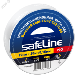 Изолента ПВХ белая 19мм 20м 9369 SafeLine