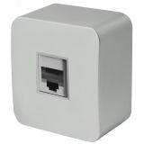 Розетка компьютерная одноместная RJ-45 серия София серебро STEKKER 49324 STEKKER