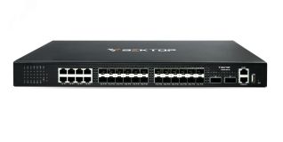 Коммутатор управляемый L3 26 портов, 24хSFP+ 1/10 Гб/с, 2хQSFP+ 10/40 Гб/с VC6100-24X-2Q Вектор Технологии