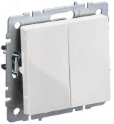 BRITE Выключатель двухклавишный 10А ВС10-2-0-БрБ белый BR-V20-0-10-K01 IEK