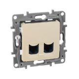 ETIKA Двойная розетка RJ 45 категория 6 UTP слоновая кость 672354 Legrand/Daccord