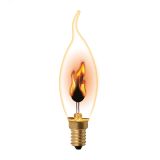 Лампа LED декоративная с типом свечения эффект пламени светодиодная.Форма свеча на ветру прозрачная IL-N-CW35-3/RED- FLAME/E14/CL UL-00002982 Uniel