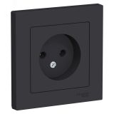 Розетка ATLASDESIGN без заземления 16А в сборе карбон ATN001040 Systeme Electric