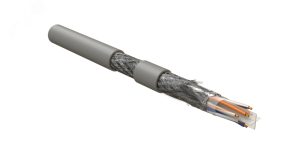Кабель для сетей Industrial Ethernet. категория 6. 4x2x24 AWG (7х0.20 мм). многопроволочные жилы (patch). SF/UTP. PU. Серый 444048 Hyperline