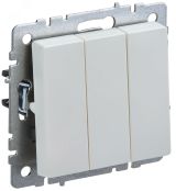 BRITE Выключатель трехклавишный 10А ВС10-3-0-БрЖ жемчуг BR-V30-0-10-K36 IEK