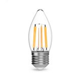 Лампа светодиодная филаментная LED 11 Вт 830 лм 4100К AC210-240В E27 свеча нейтральный  Black Filament Gauss 103802211 GAUSS