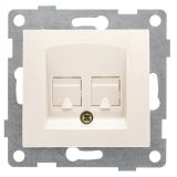 GUSI Bravo механизм розетки  компьютерной и телефонной (RJ45, RJ12), скрытая установка.  Цвет бежевый. С10КТ-003 GUSI ELECTRIC
