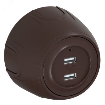 Розетка USB двойная  Rotondo, с подсветкой, цвет коричневый 7700898 OneKeyElectro