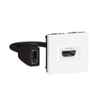 Розетка HDMI - Mosaic - 2 модуля - со шнуром - белый 078979L Legrand