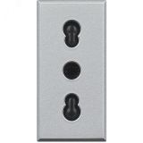 Axolute Розетка 2К+З 10/16А 250В~ с экранированными контактами алюминий HC4180 Legrand