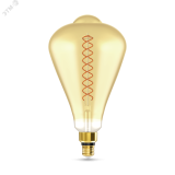 Лампа светодиодная филаментная LED 6 Вт 890 лм 2700К AC185-265В E27 ST164 теплая золотистая колба Black Filament 157802118 GAUSS