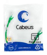 Патч-корд U/UTP, категория 6, 2xRJ45/8p8c, неэкранированный, зеленый, PVC, 0.3м 8682c Cabeus