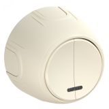 Выключатель двойной  Rotondo с подсветкой, цвет бежевый 7700867 OneKeyElectro
