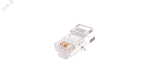 Коннектор RJ45/8P4C, Кат.5, 6мкд, универсальный, неэкраннированный, Ethernet (1,2,3,6), 100шт ЭКО36602 NIKOMAX