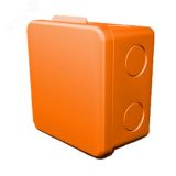 GUSI Коробка распределительная 80х80х55 без отверстий (3 муфты), IP54, ОП, оранжевый, негорючая, ПВ-0 С3В80 Нг GUSI ELECTRIC