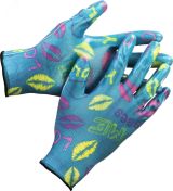 Перчатки садовые, прозрачное нитриловое покрытие, размер L-XL, синие 11296-XL GRINDA