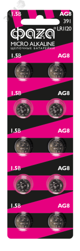 Элемент питания AG 8 LR 1120 BL-10 5002678 ФАZА