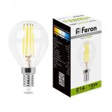 Лампа светодиодная LED 15вт Е14 белый шар FILAMENT 38250 FERON